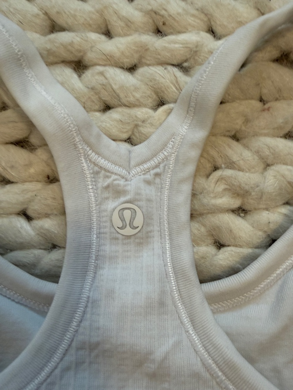 lululemon athletica Ebb to street White Ribbed Racerback Tank - Picture 3 of 3